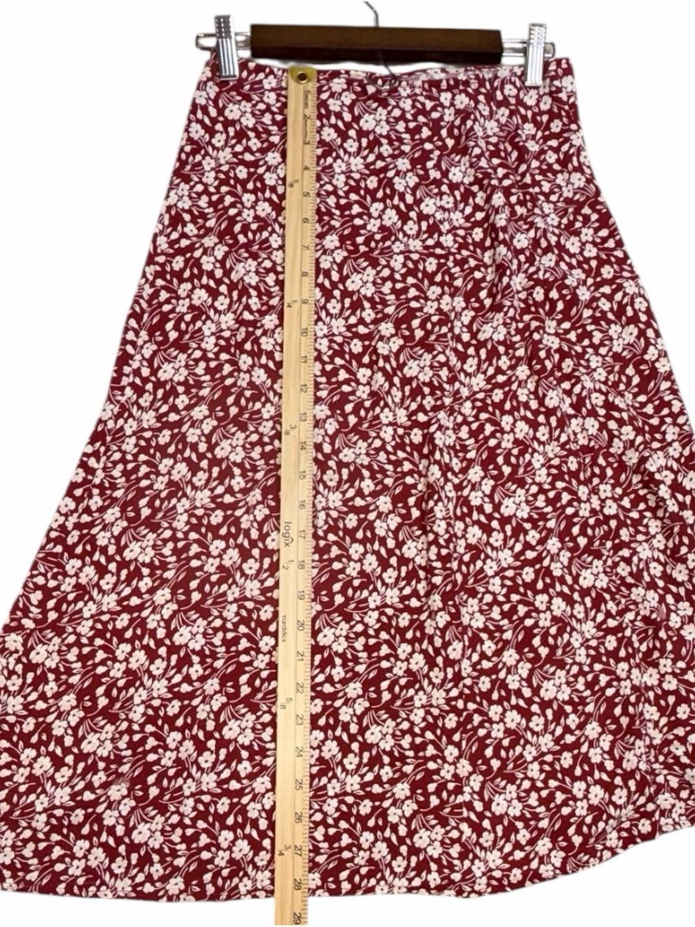 Reformation Zoe Red Flowered Midi Skirt Size 6 - Picture 3 of 7